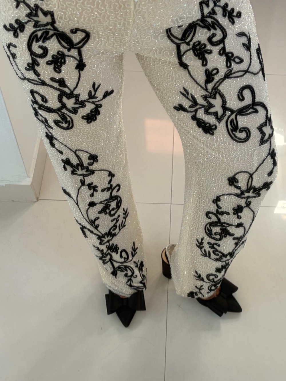 Emma Black Y2k embellished and embroidered western chic dress pants RARE